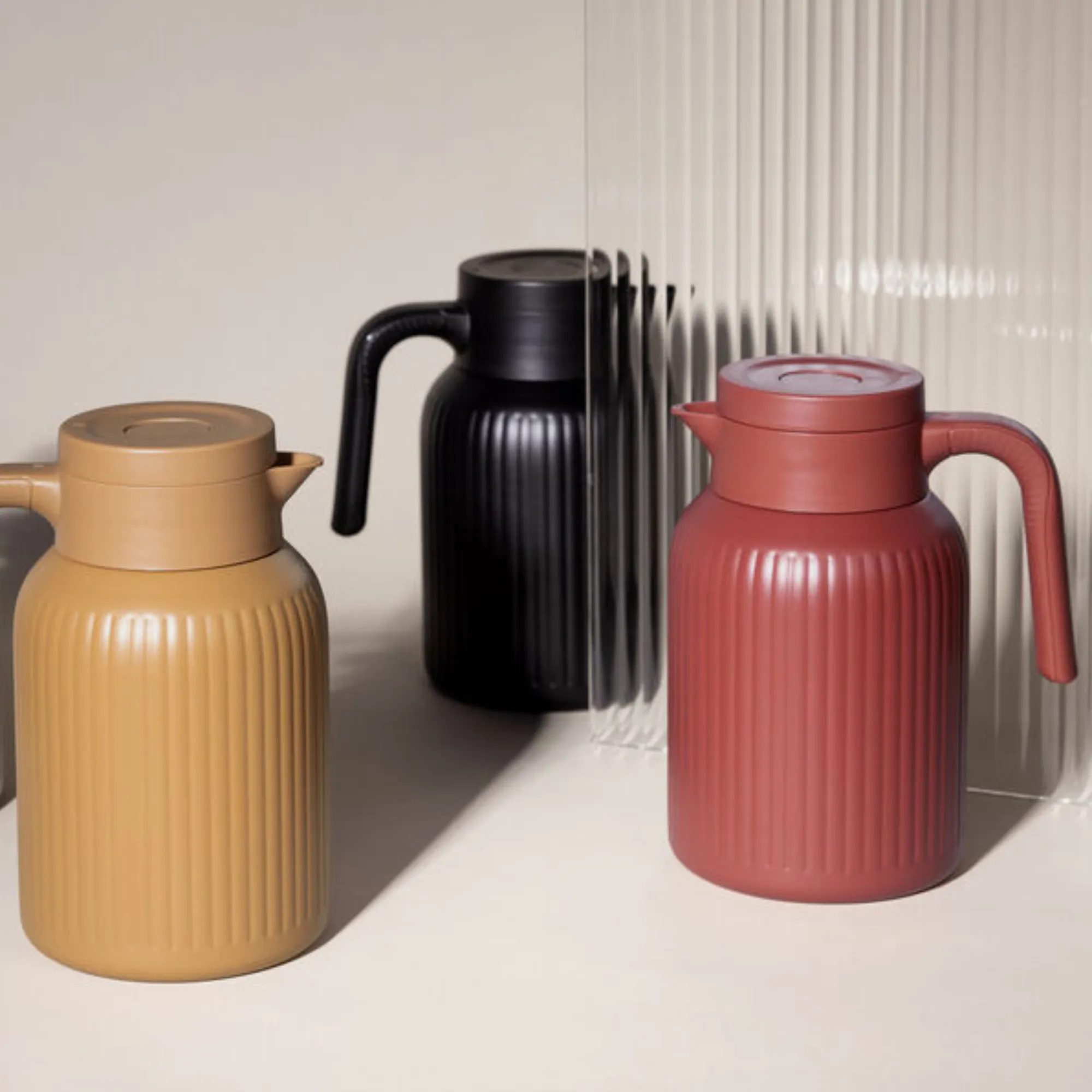 image thermos, dzbanek, falowany, kolorowy, zestaw