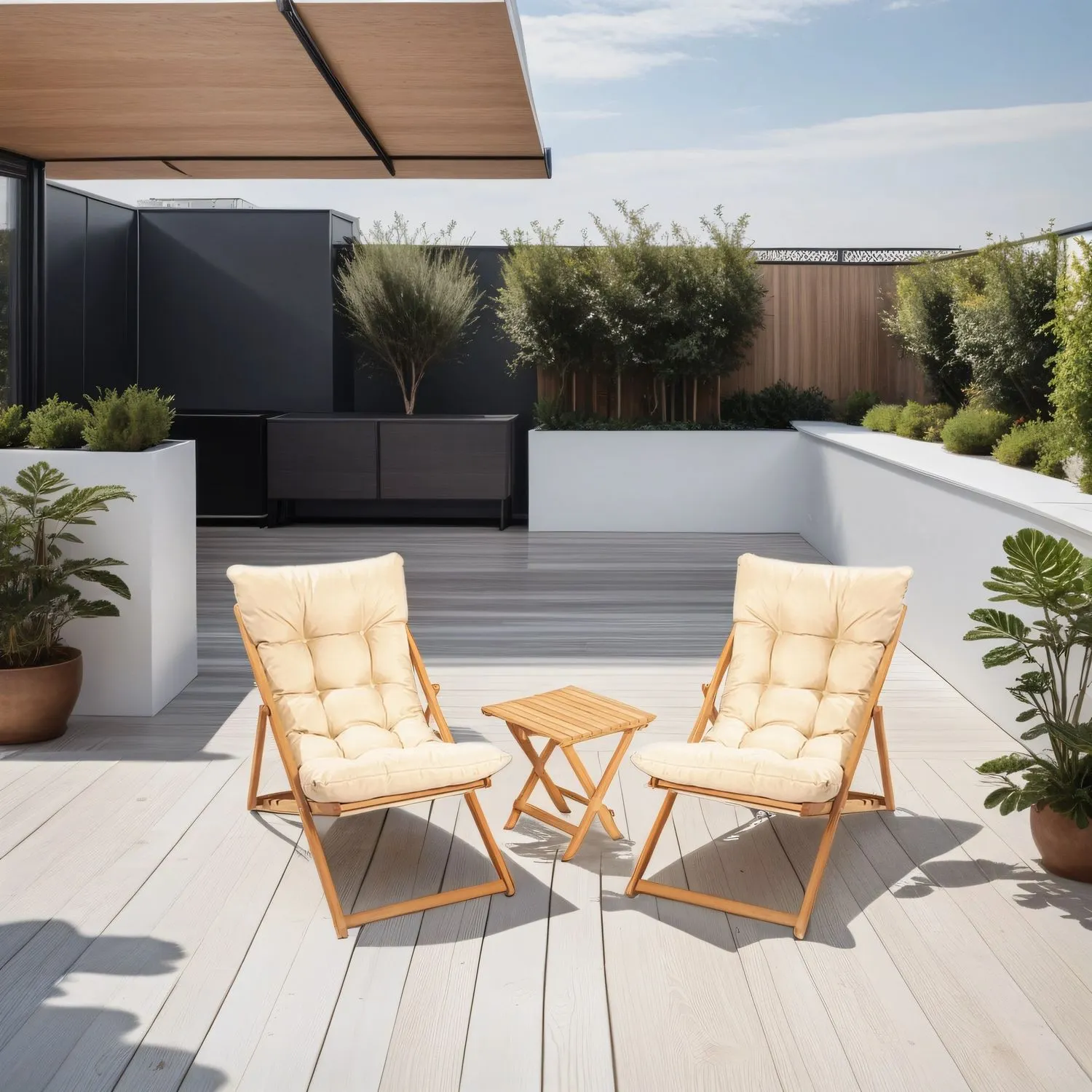 Zestaw ogrodowy 3-częściowy MY005 2 krzesła + stolik (40x40cm) kremowy brązowy - ASI_644MYD1105