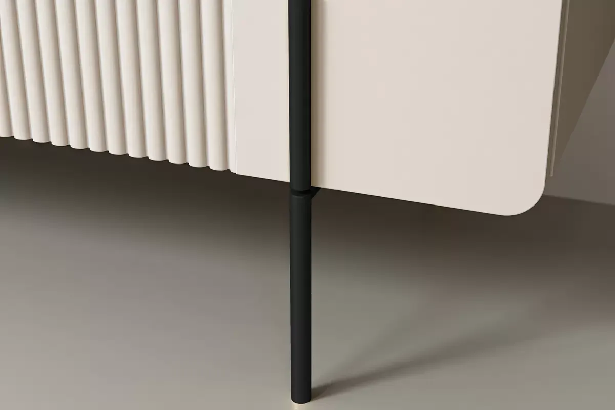 MALMI Komoda 150 3D - cashmere / crema bianca / czarne nogi - B_162296