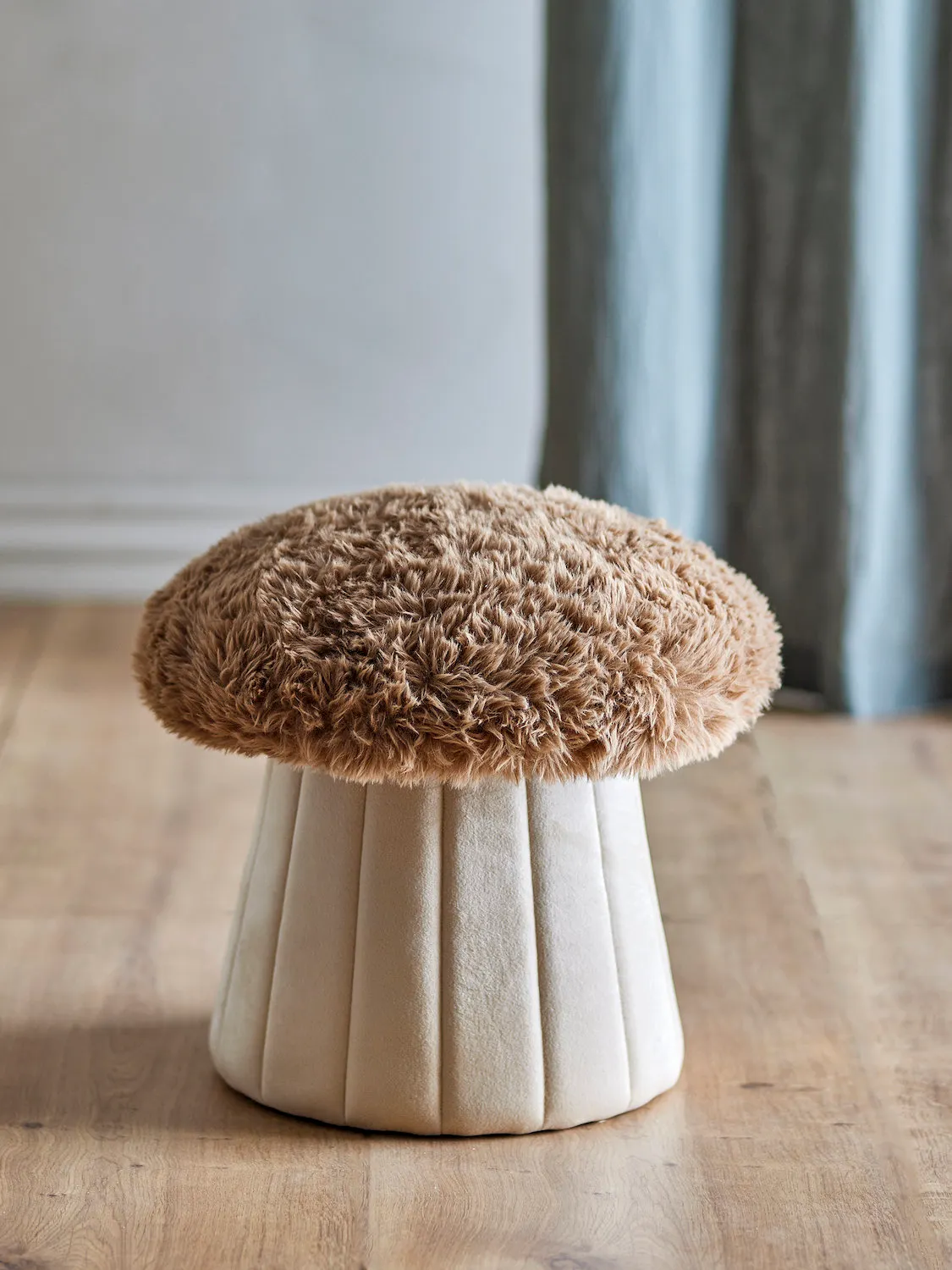 Puf BERTIL 37 cm grzyb brązowy beżowy