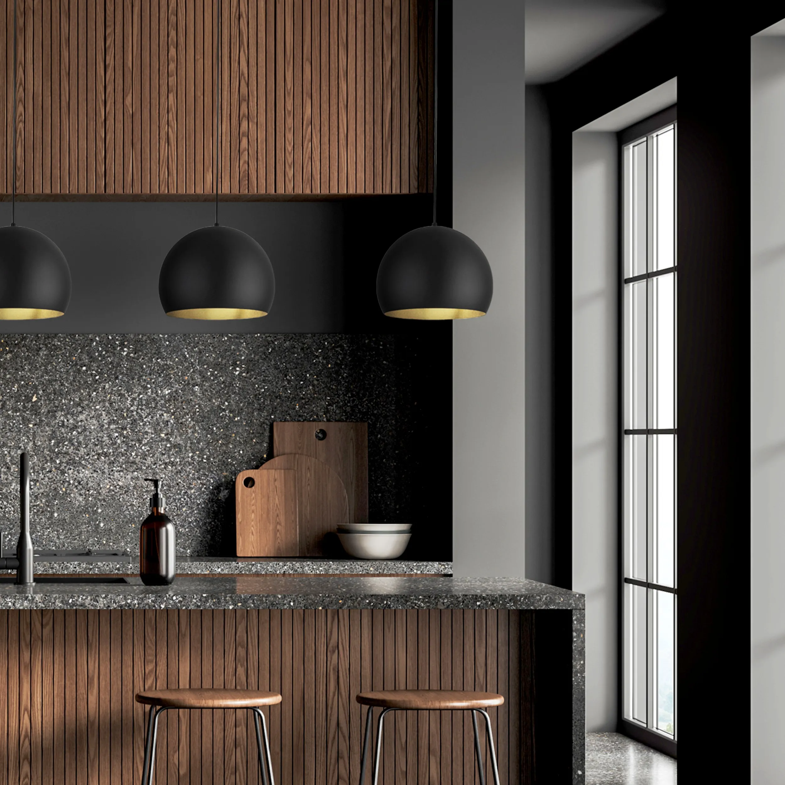 Lampa wisząca ZOE czarna 160x27cm - TK_10168