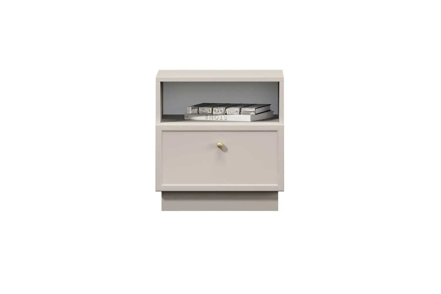 Szafka nocna z szufladą i półką LORINI 45 1SZ - cashmere gałka złota cokół - B_166678