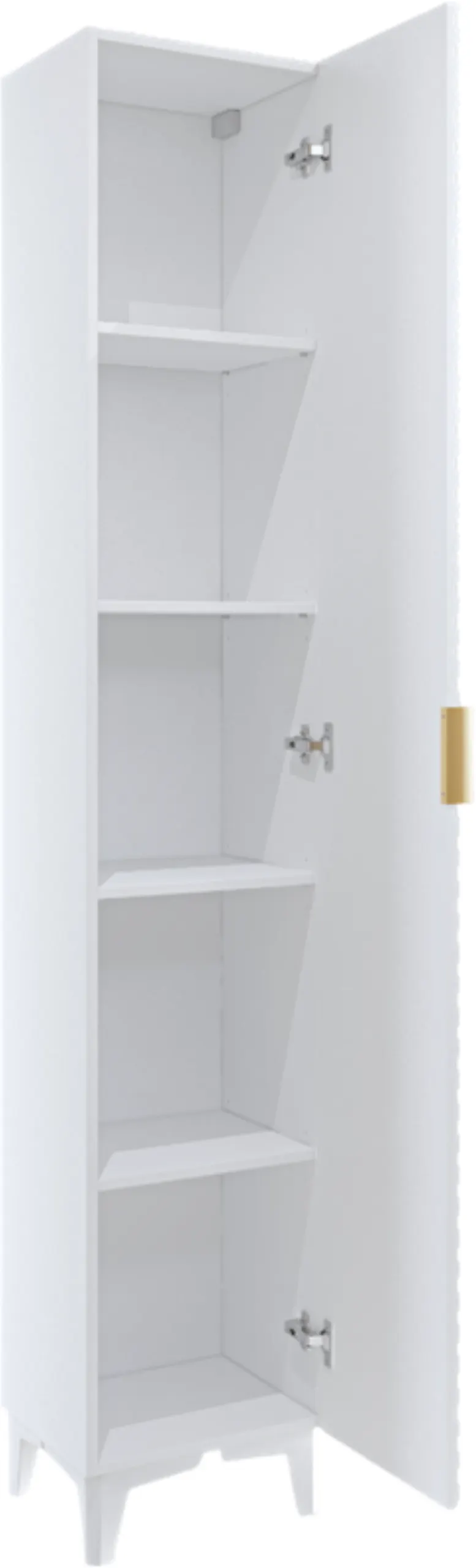 Słupek wysoki 1-drzwiowy LAURA wiszący 186 cm - biały - 3097NM17
