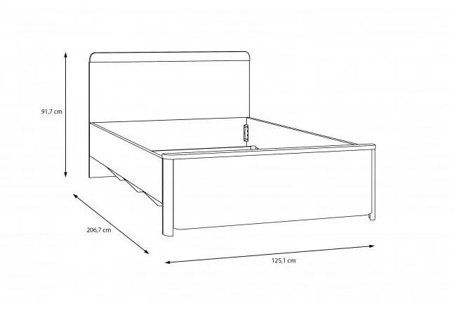 Łóżko z zagłówkiem SURFINIO 120x200 szare dąb catania - SFNL1121-M378