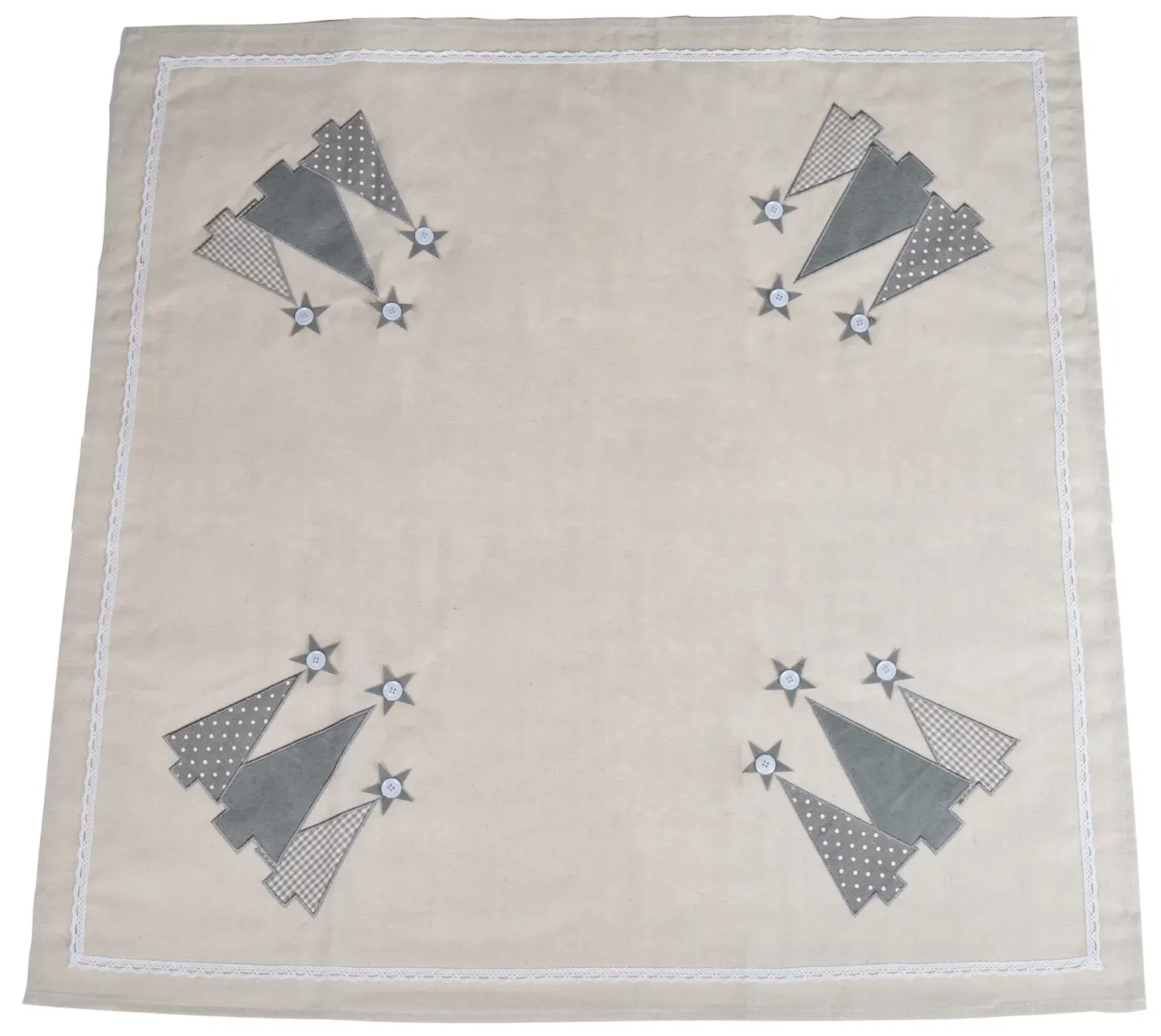 Obrus świąteczny kwadratowy 85x85 z choinkami wielokolorowy