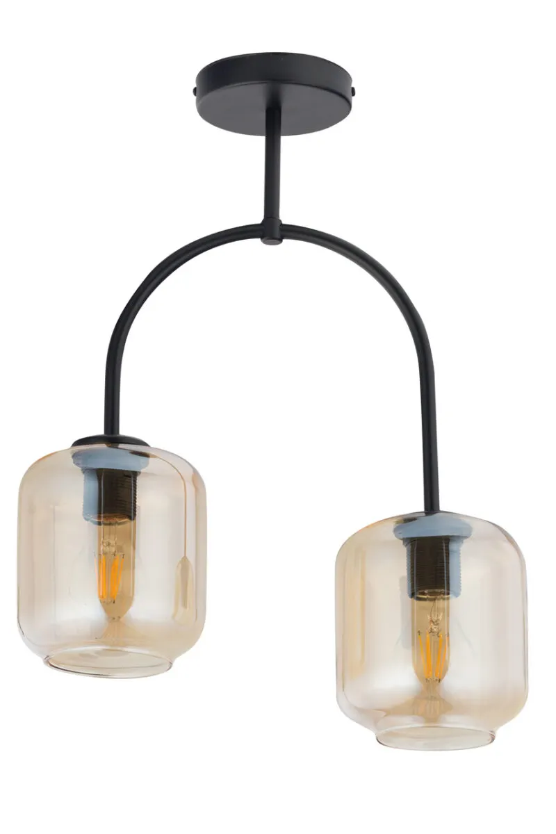 Lampa sufitowa SHINE 2 czarno-bursztynowa Lampa sufitowa SHINE 2 czarno-bursztynowa