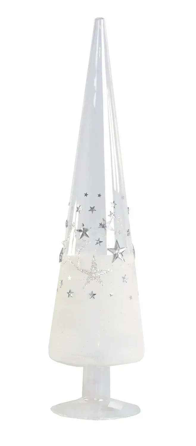 Choinka szklana W GWIAZDKI duża wielokolorowa