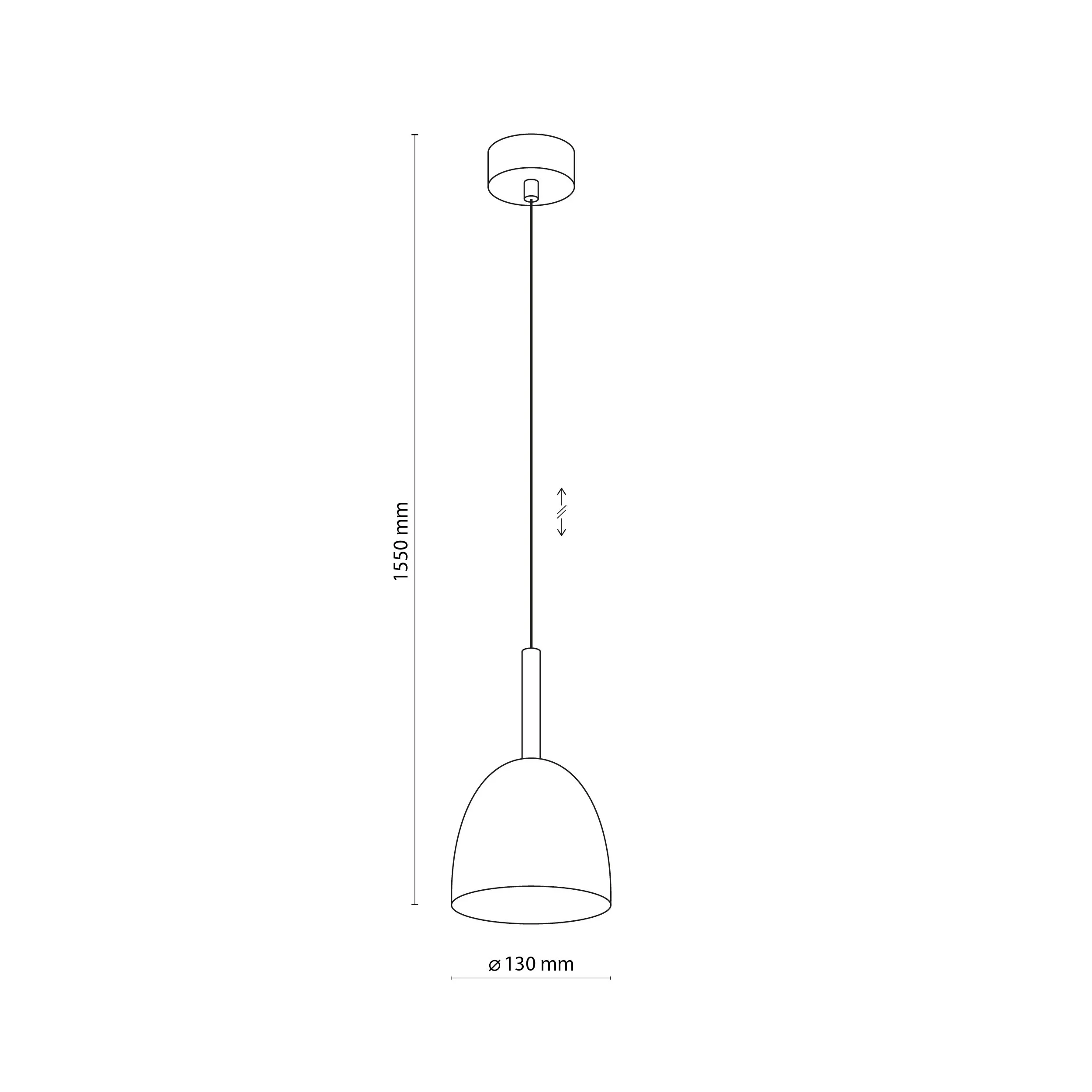 Lampa wisząca NORD białą z drewnianym elementem 155x13cm - TK_4868