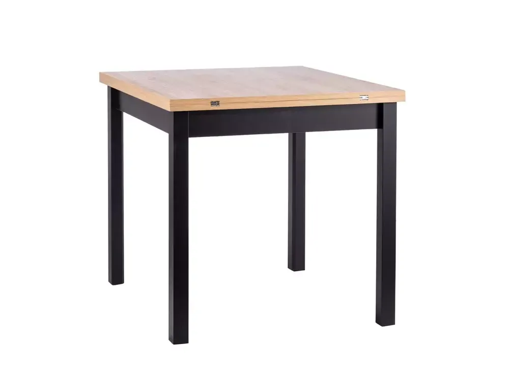 Stół rozkładany FLIP 60(120)x80 dąb Artisan/czarne nogi