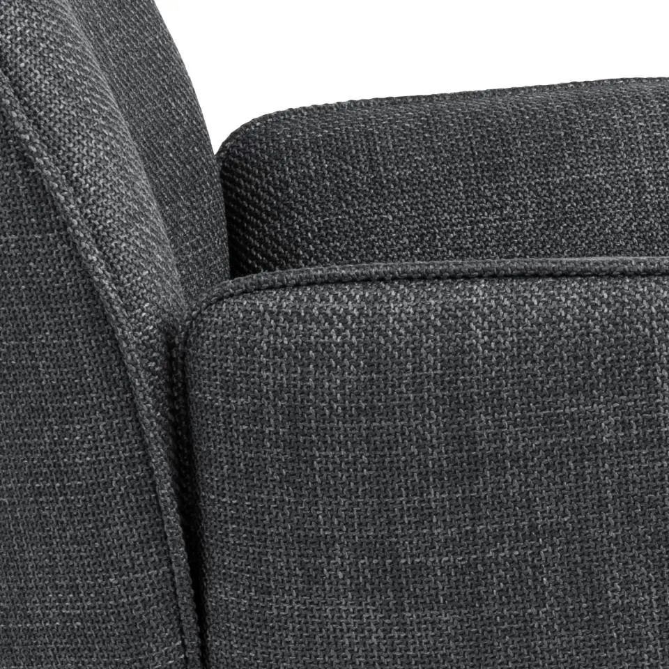 Krzesło obrotowe z podłokietnikami DOMINO Ciemnoszary, Czarny ( zestaw 2 sztuk ) - 0000103738