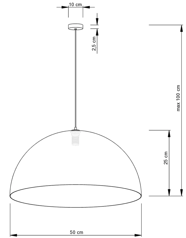 Lampa wisząca SFERA 50 czarno-miedziana - SI_30138