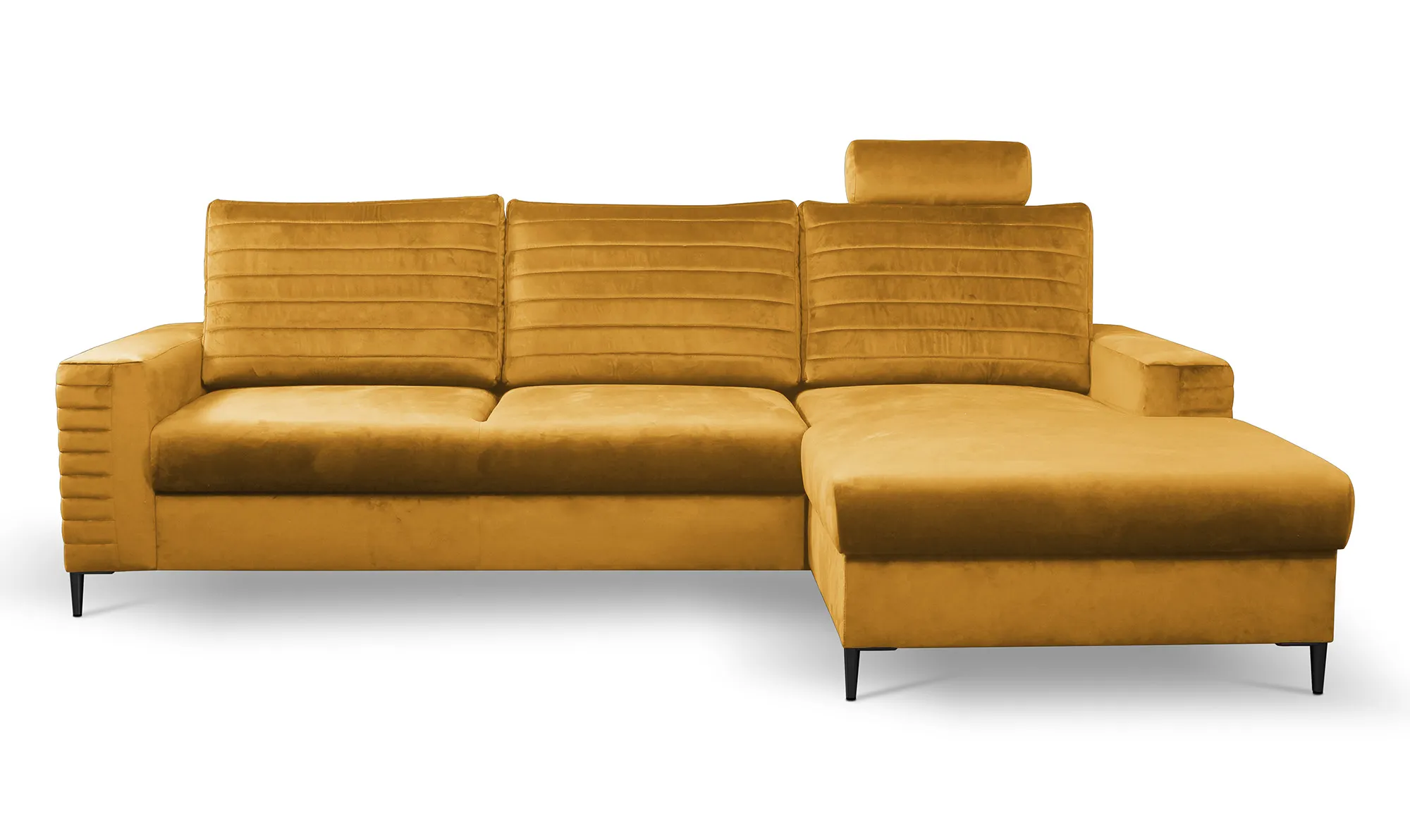 Narożnik rozkładany z pojemnikiem COLLIN VELLUTO 253 cm prawy musztardowy - COLILIN_NAR_VELLUTO8_P