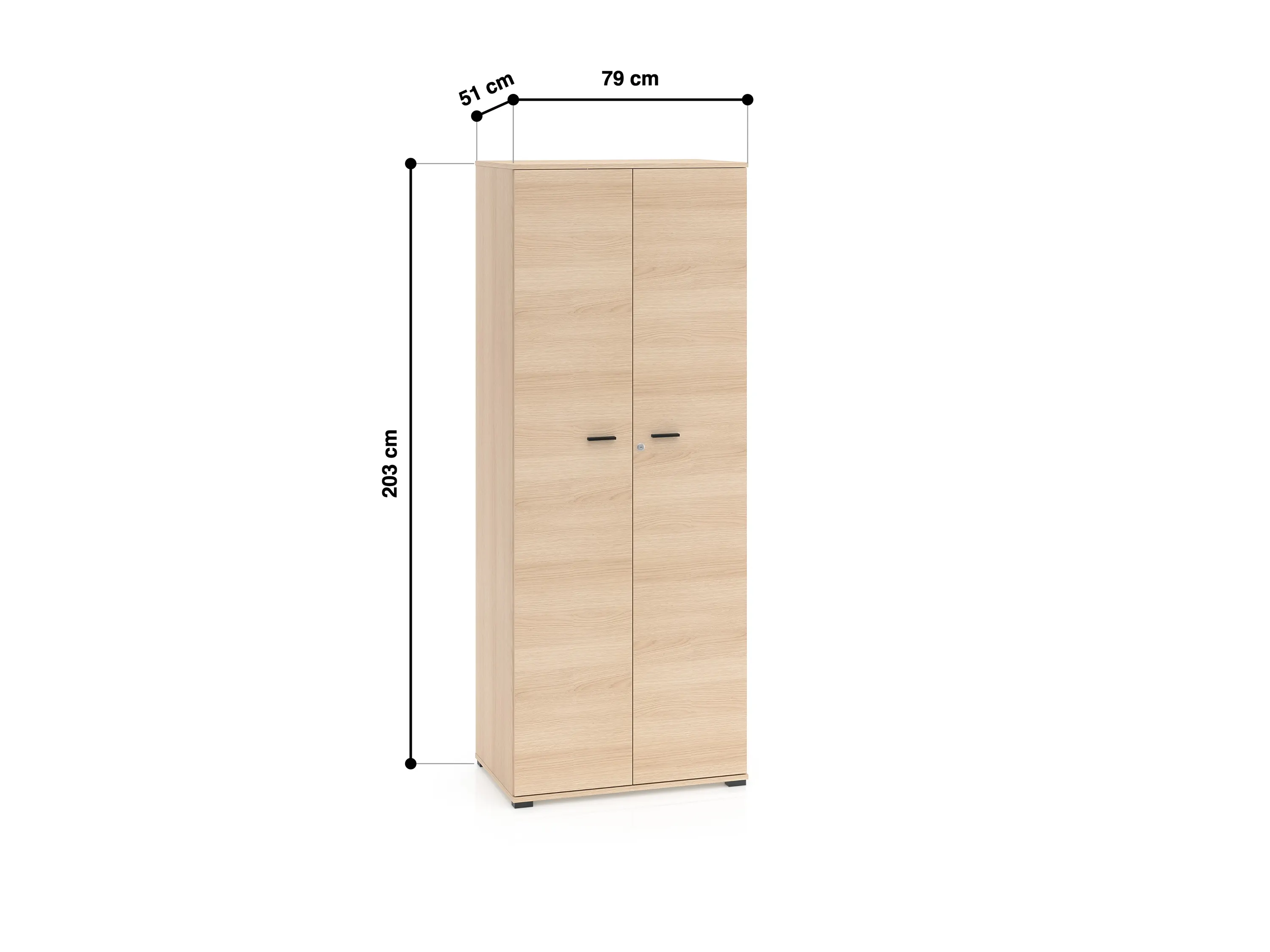 Szafa 2-drzwiowa z drążkiem i półkami 79 cm ODELIS 10 dąb Lindberg — zdjęcie 8