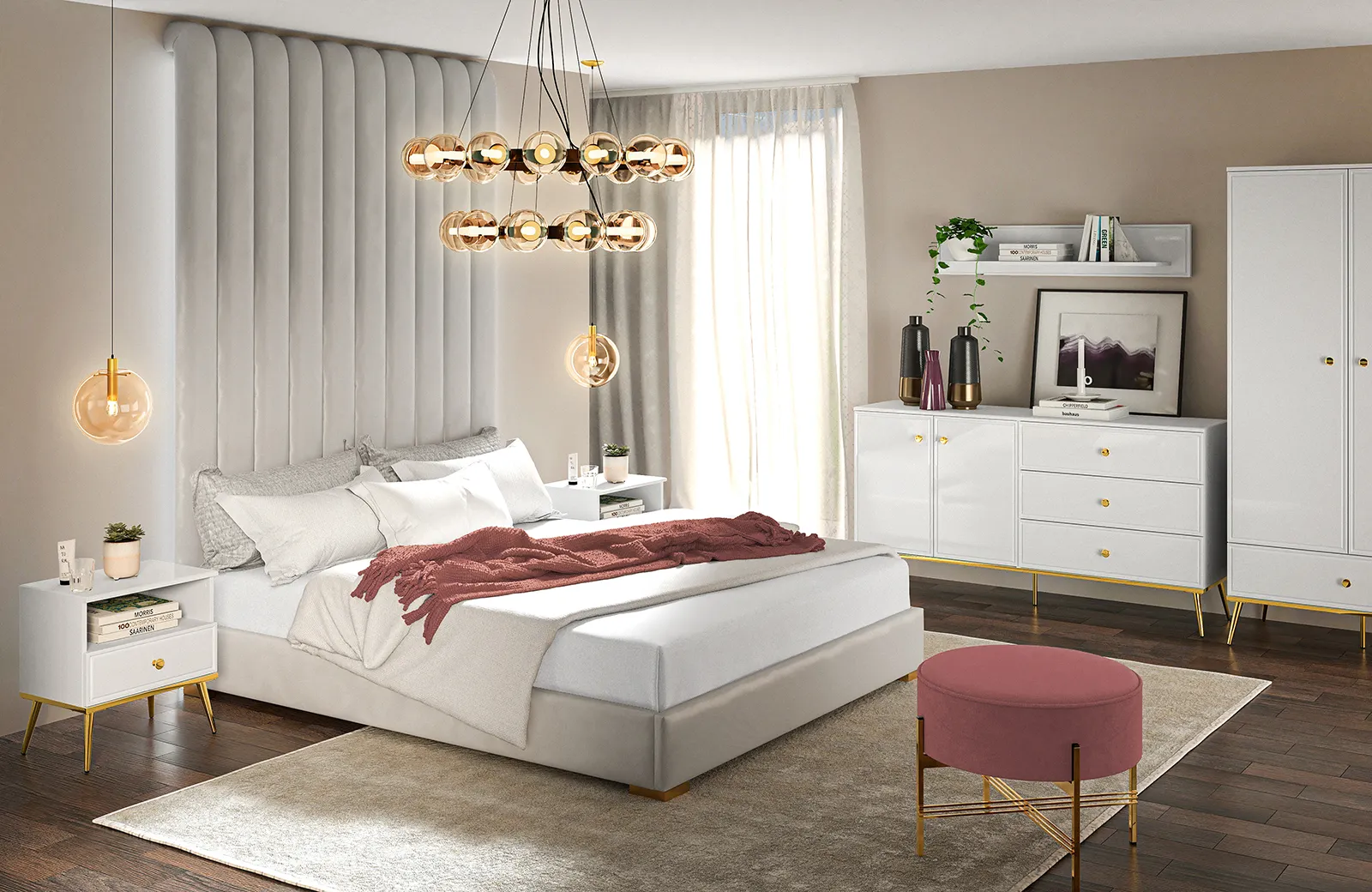 Półka ścienna GOLDIN 09 biała 120 cm