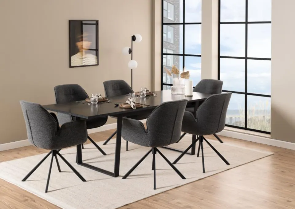 Krzesło obrotowe z podłokietnikami SPRING Ciemnoszary, Czarny (zamek błyskawiczny) - 0000100864