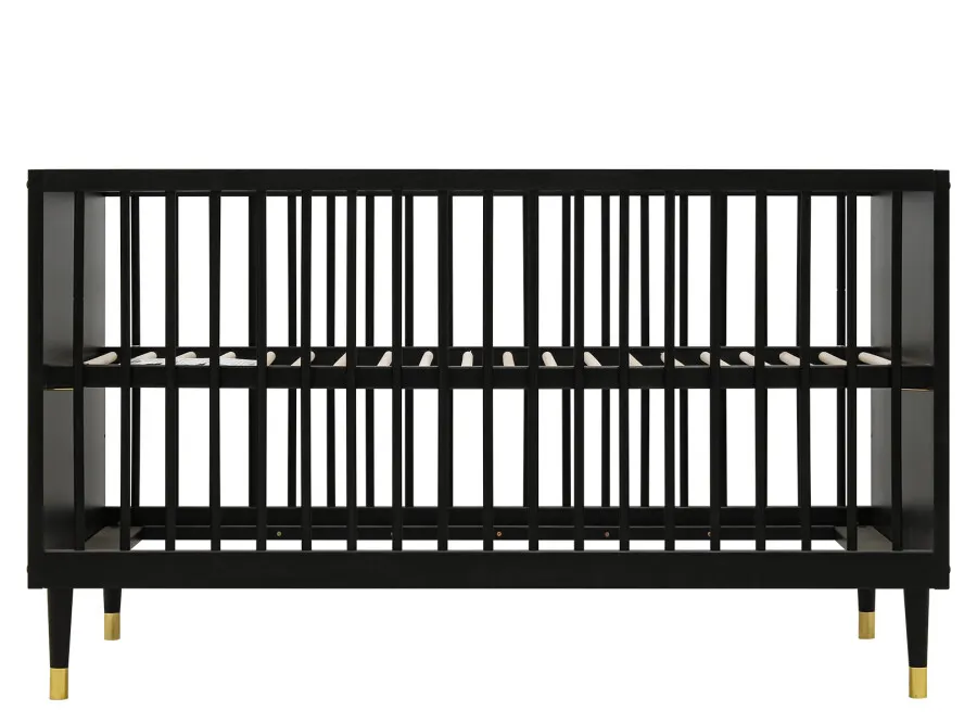 Łóżeczko niemowlęce CLEO regulacja wysokości 70x140 czarno-złote - BAN_CLE-6