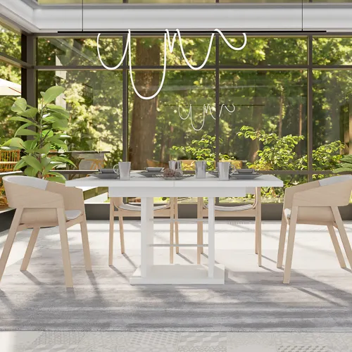 Stół rozkładany VIRON 90x150(190) biały - INT_5002598