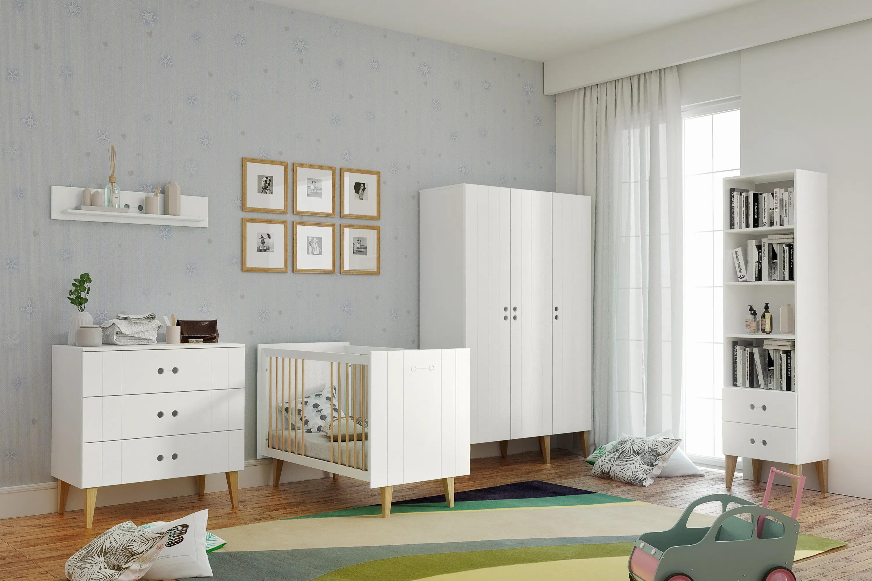 Łóżeczko niemowlęce CUBE 60x120 białe - BAN_CU-5