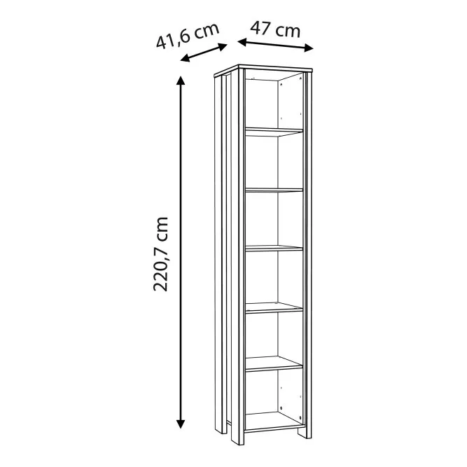 Regał wysoki CLIF - old wood vintage, beton - CLFR715-C546