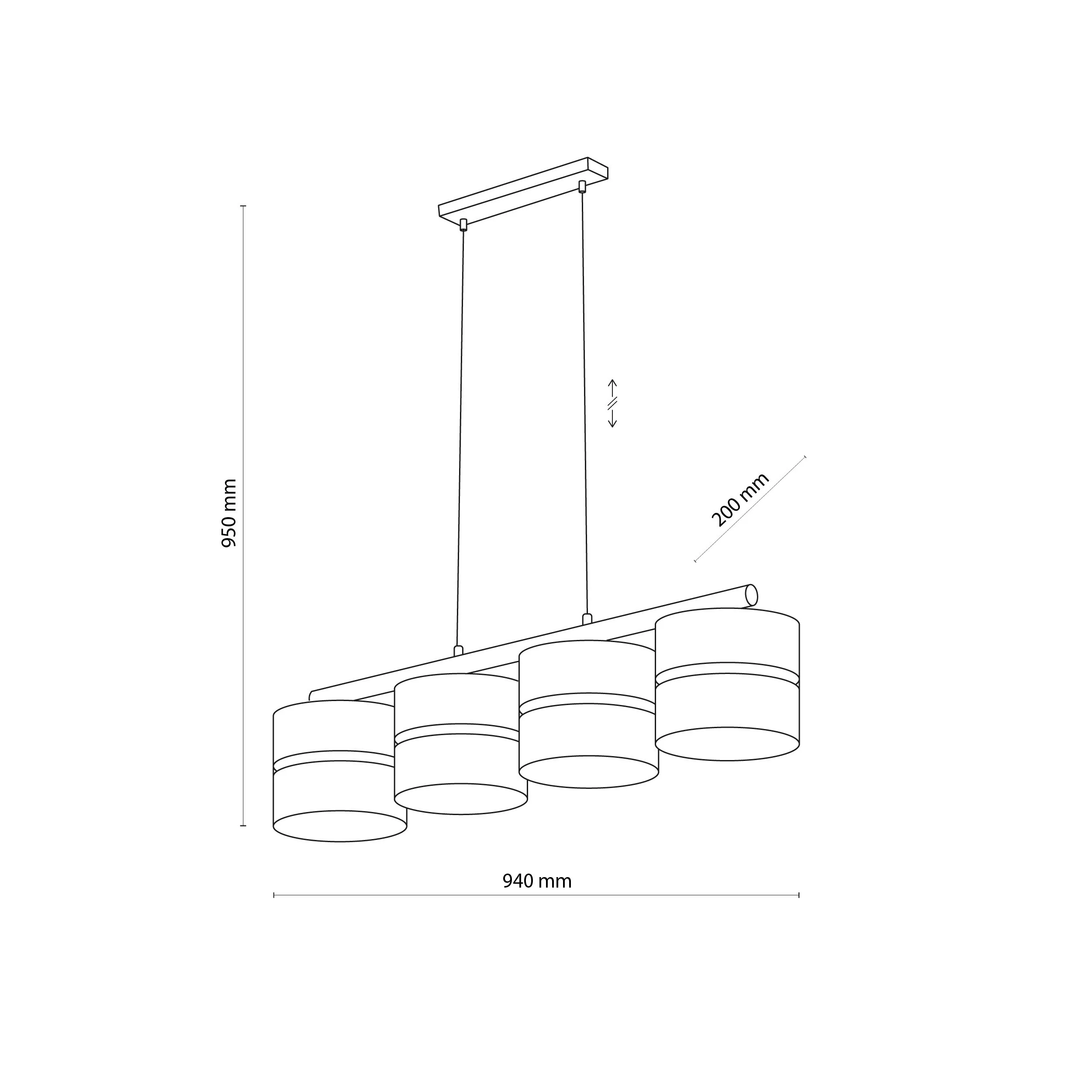 Lampa wisząca LINOBIANCO biała z brązowymi elementami z tkaniny 95x90x20cm - TK_6576