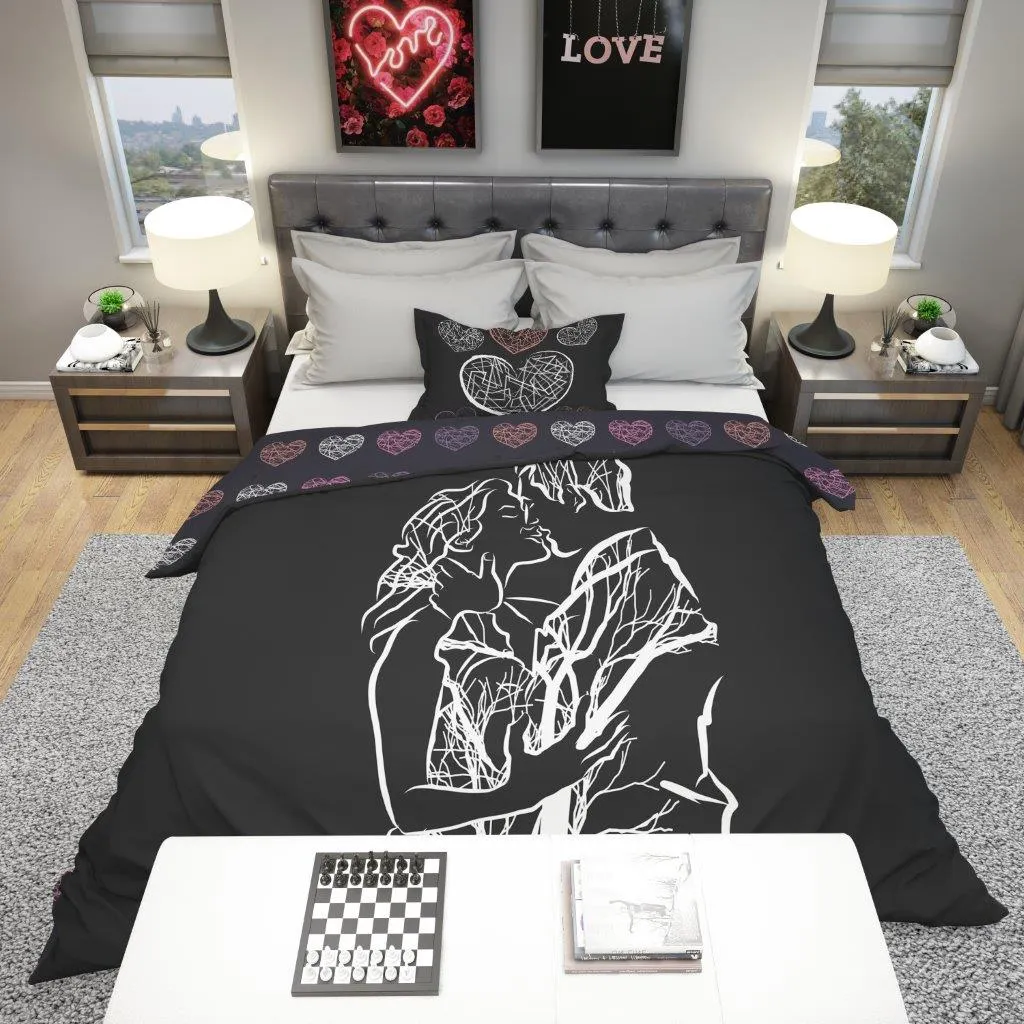 Pościel komplet AMORE 001 bawełna 100% 160X200+70X80 wielokolorowy - FARO_19486