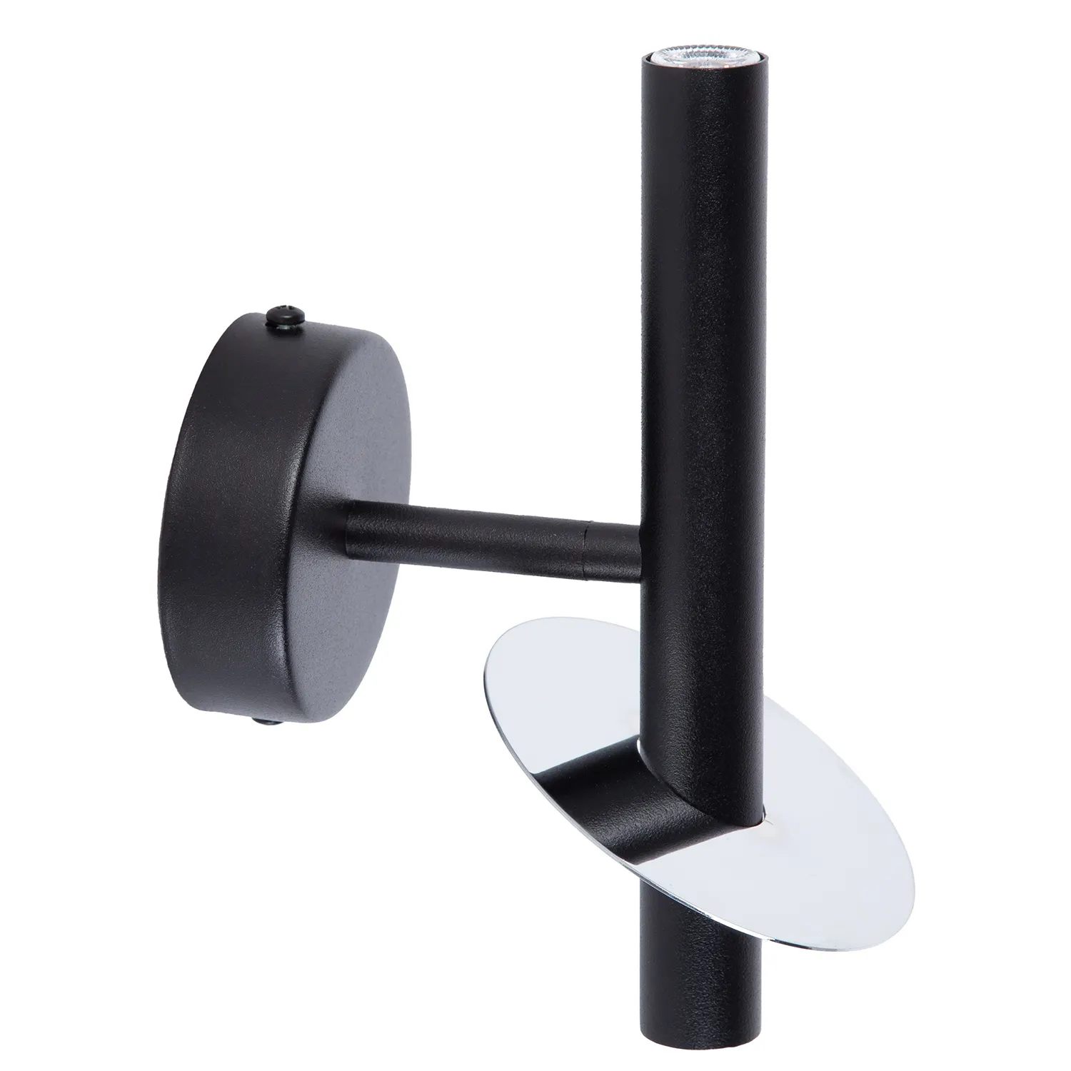 Kinkiet sopel RING 2 stal czarny srebrny Uchwyt, Fajka dymna