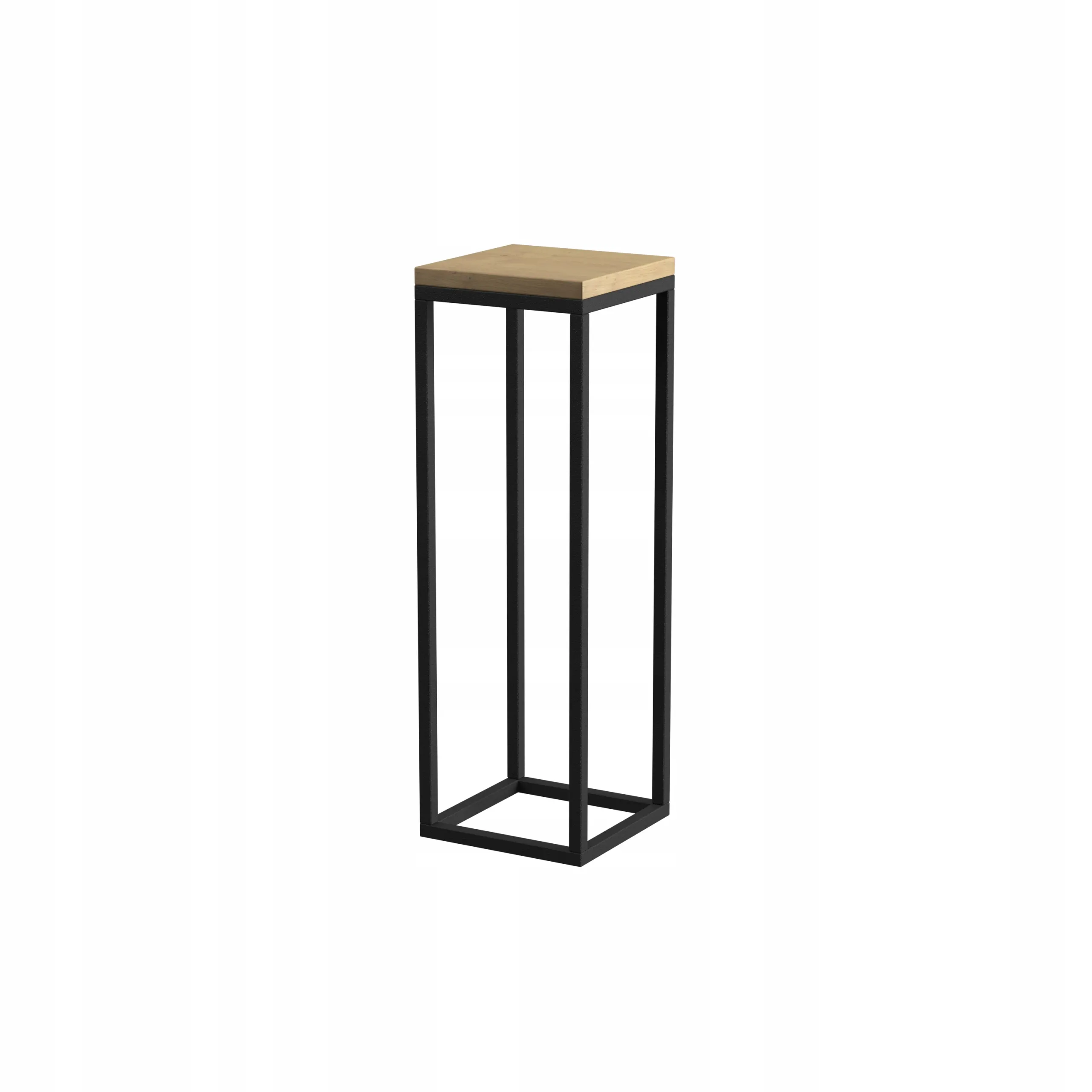 Kwietnik stojący LAVAL S metal drewno czarny naturalny