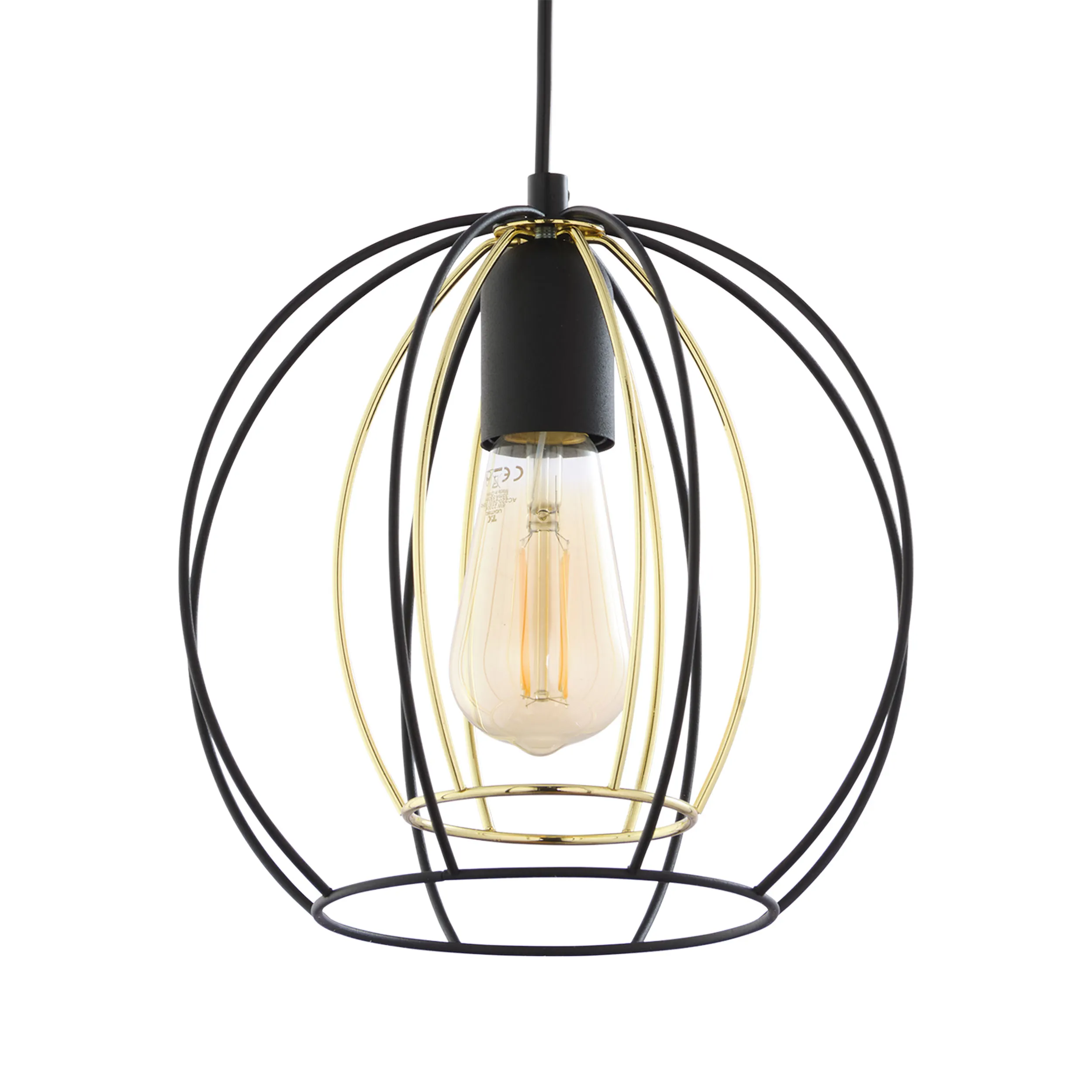 Lampa wisząca JAULA czarna ze złotymi elementami 180x24cm - TK_6251