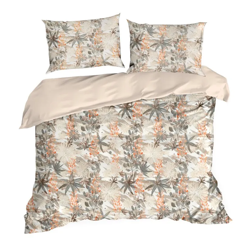 Komplet pościeli bawełnianej SONIA 23 220 X 200 cm Beżowy Meble, Poduszka, Wystrój domu, Łóżko, Prześcieradło