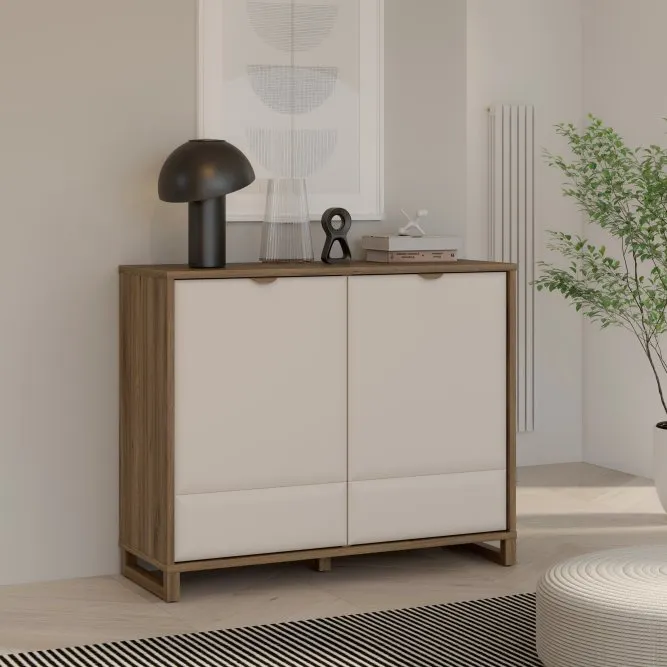 Komoda MAREDA 2-drzwiowa z szufladą - dąb valencia, piaskowy - MAQK221-M966