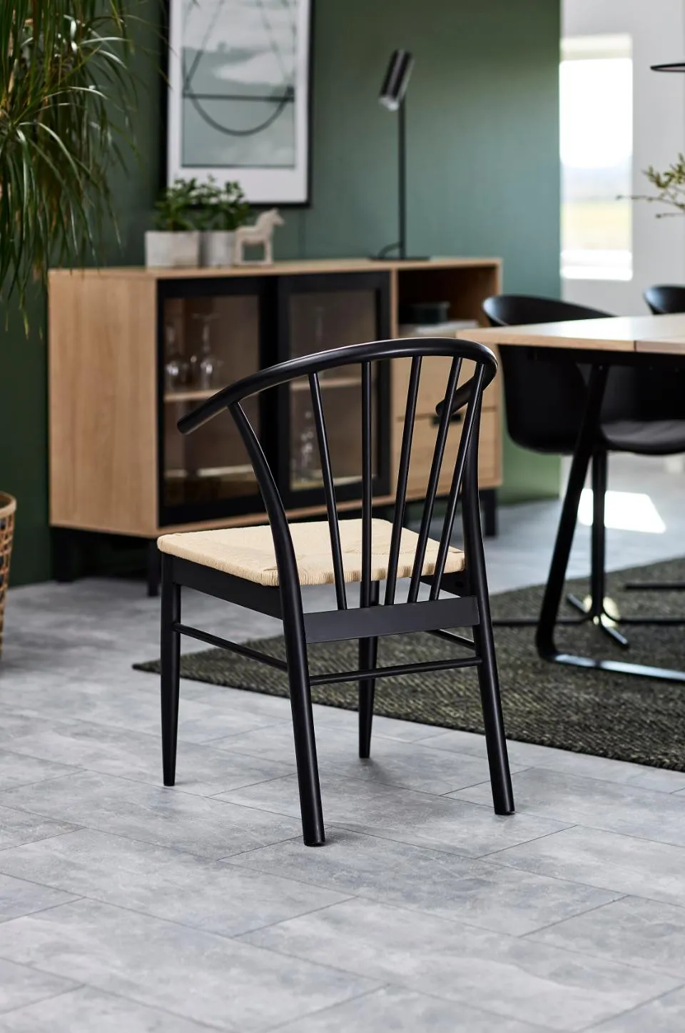 Krzesło z podłokietnikami Kasioppe Plecionka- Złamana biel, Czarny ( zestaw 2 sztuk ) - 0000097755