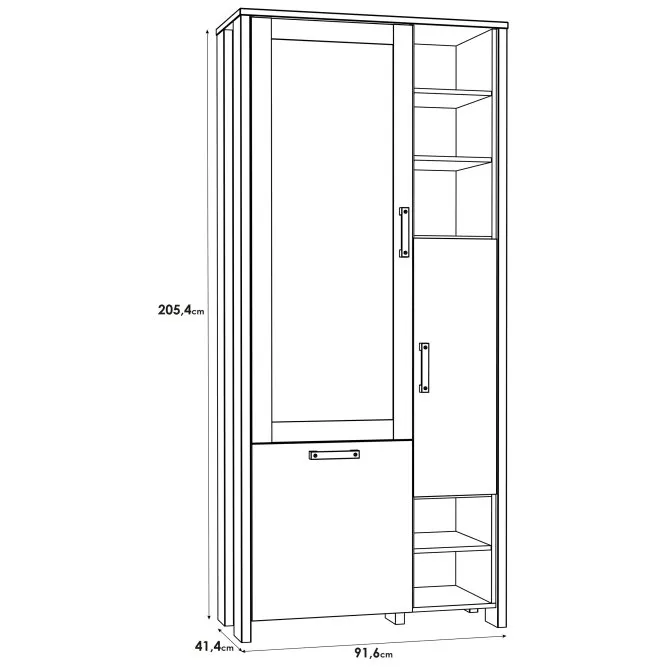 Witryna L CLIF 3-drzwiowa - old wood vintage, beton - CLFV721-C546