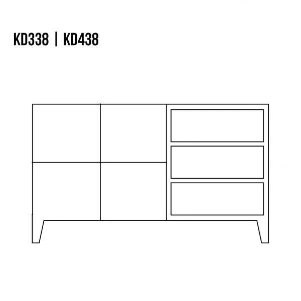 Komoda bukowa KD438 Bielony DREWMAX - 47909
