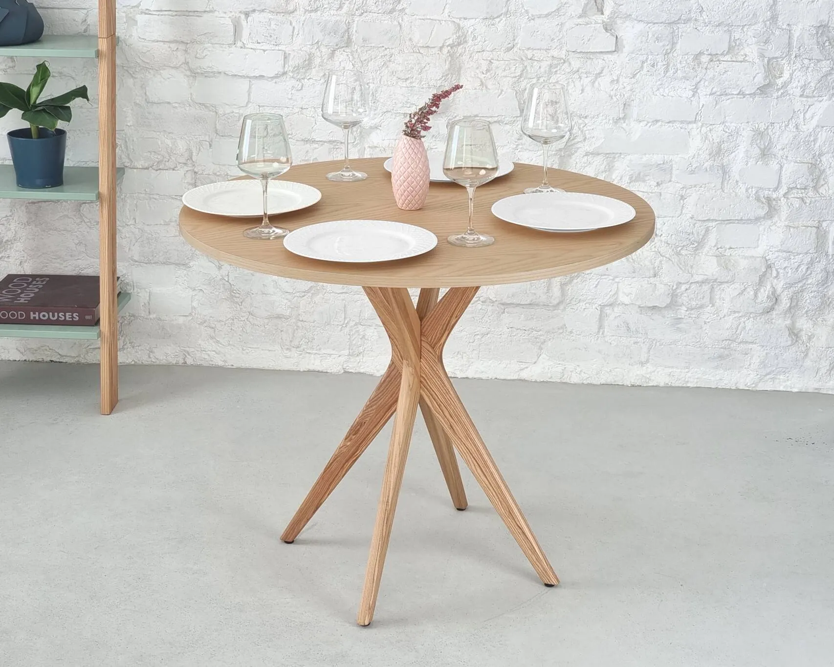 Stół okrągły JUBI 80cm jesion naturalny — zdjęcie 2