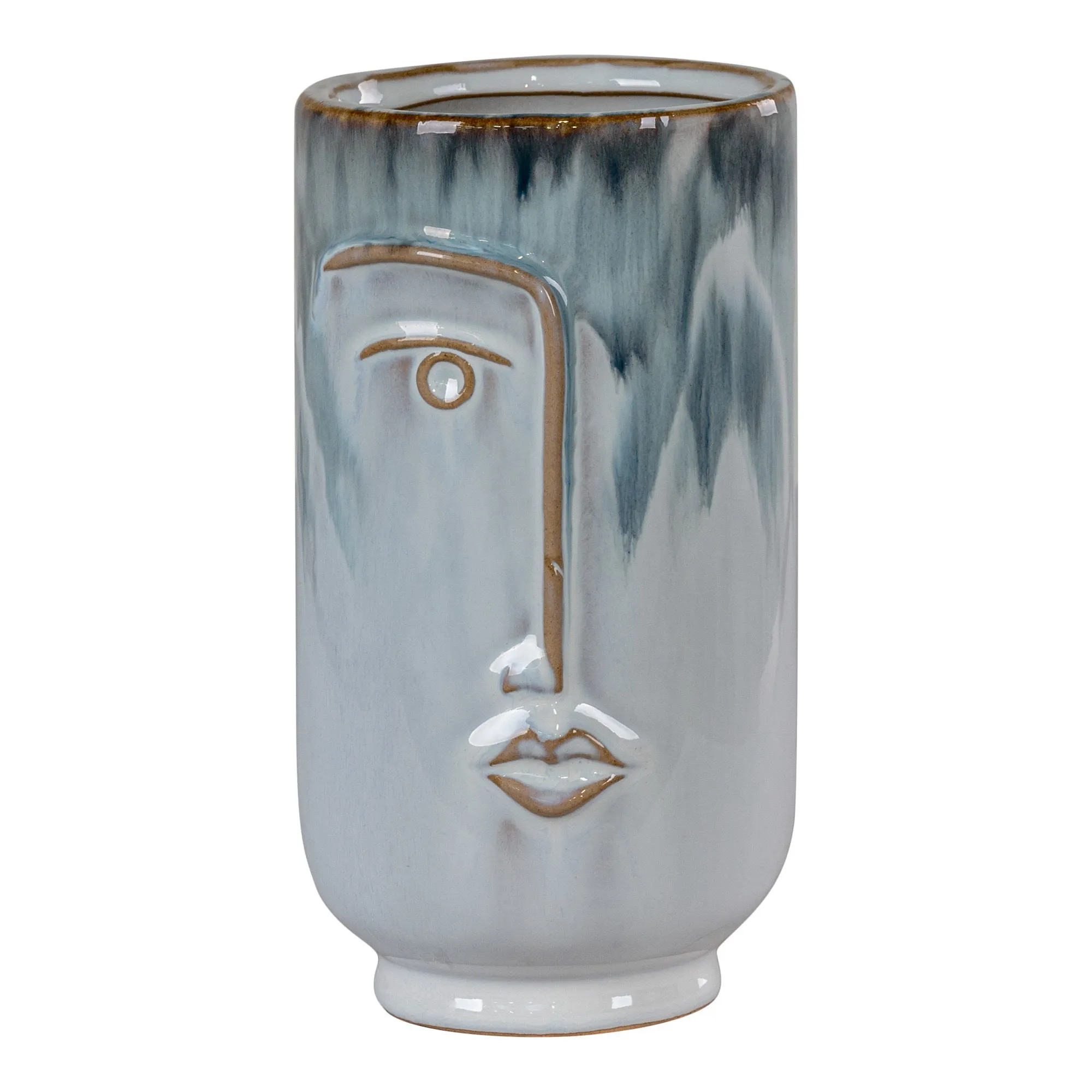 Wazon ceramiczny VASE fi9x17 cm niebieski