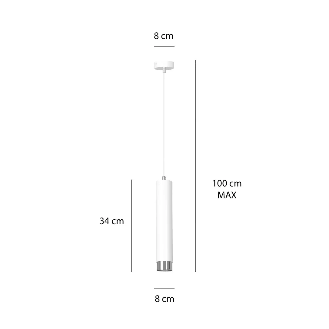 Lampa wisząca KIBO 1 biały chrom — zdjęcie 8