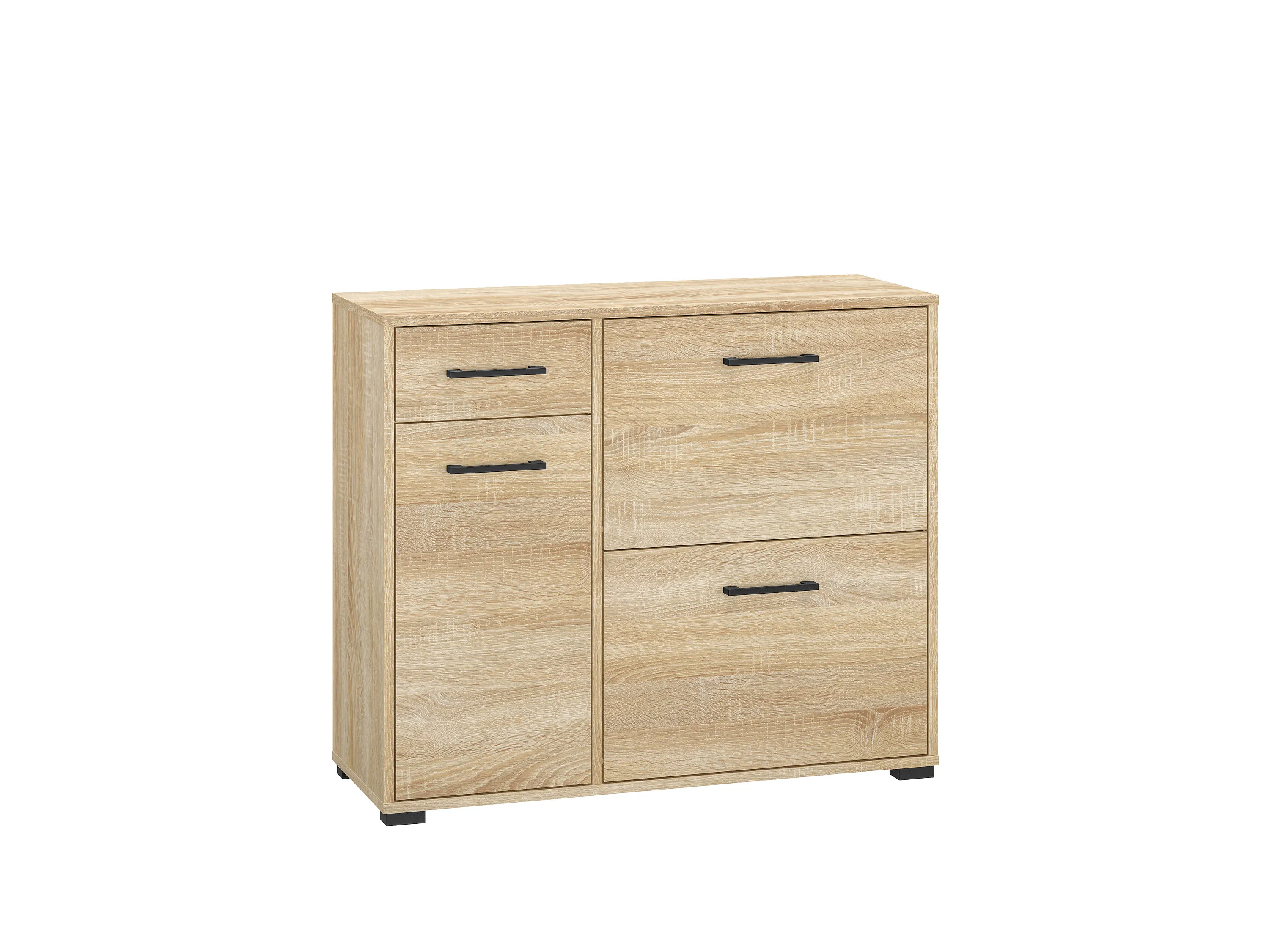 Szafka na buty 1-drzwiowa z szufladą i 2 klapami Caro 08 Sonoma jasna 76x90x34 Szafka na buty 1-drzwiowa z szufladą i 2 klapami Caro 08 Sonoma jasna 76x90x34