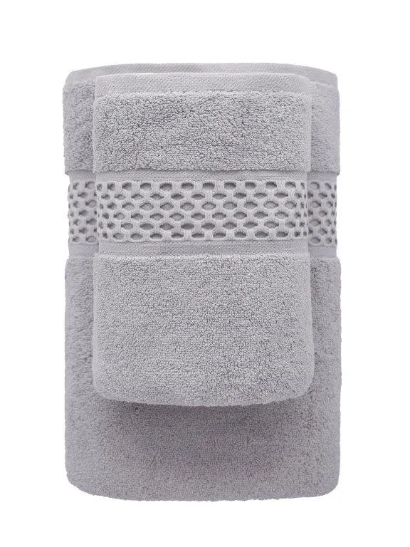 Ręcznik frotte RETE 50x90 bawełniana przędza dwupętelkowa SOFT TOUCH 24/2 gramatura 650 szary - FARO_24752