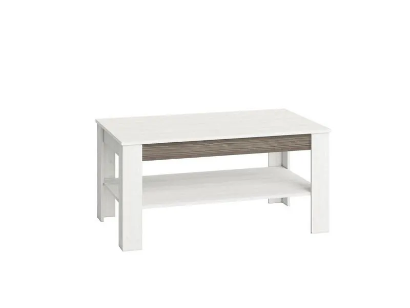 Stolik kawowy z półką BLANCO 12 sosna śnieżna 114x67cm