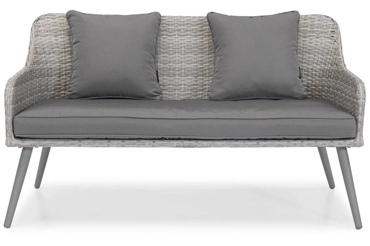 Zestaw ogrodowy z poduszkami MOKKA sofa+stolik+2 fotele - technorattan - szary - FE5906948110571