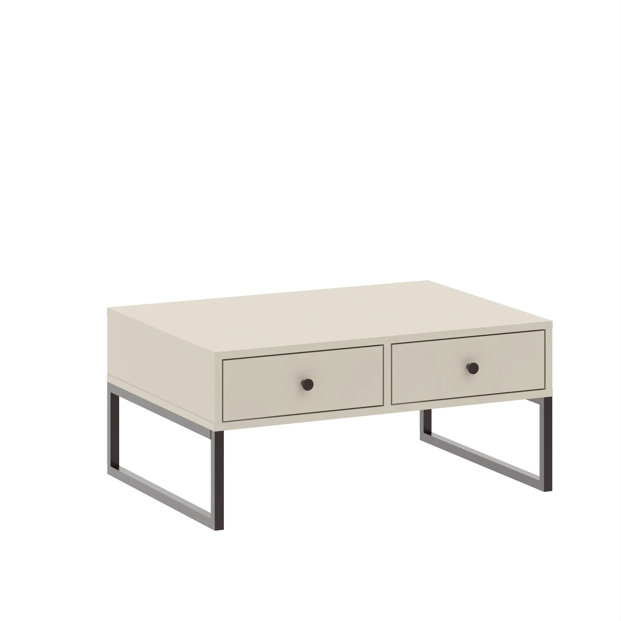 Stolik kawowy z 2 szufladami LINEA 60x77 kaszmirowy Stolik kawowy, Meble, Tabela, Biurko, Szuflada