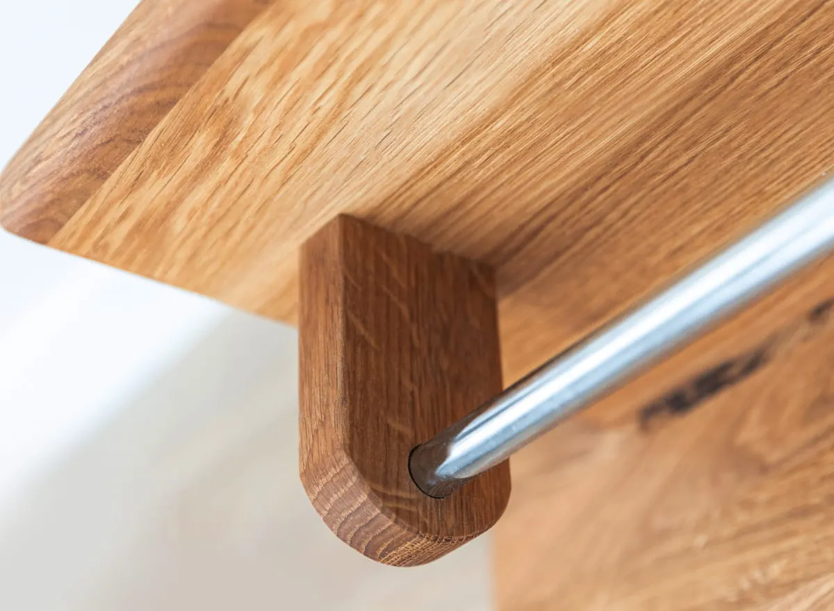 Wieszak dębowy ścienny GIALO z półką i haczykami - 2SGIA16