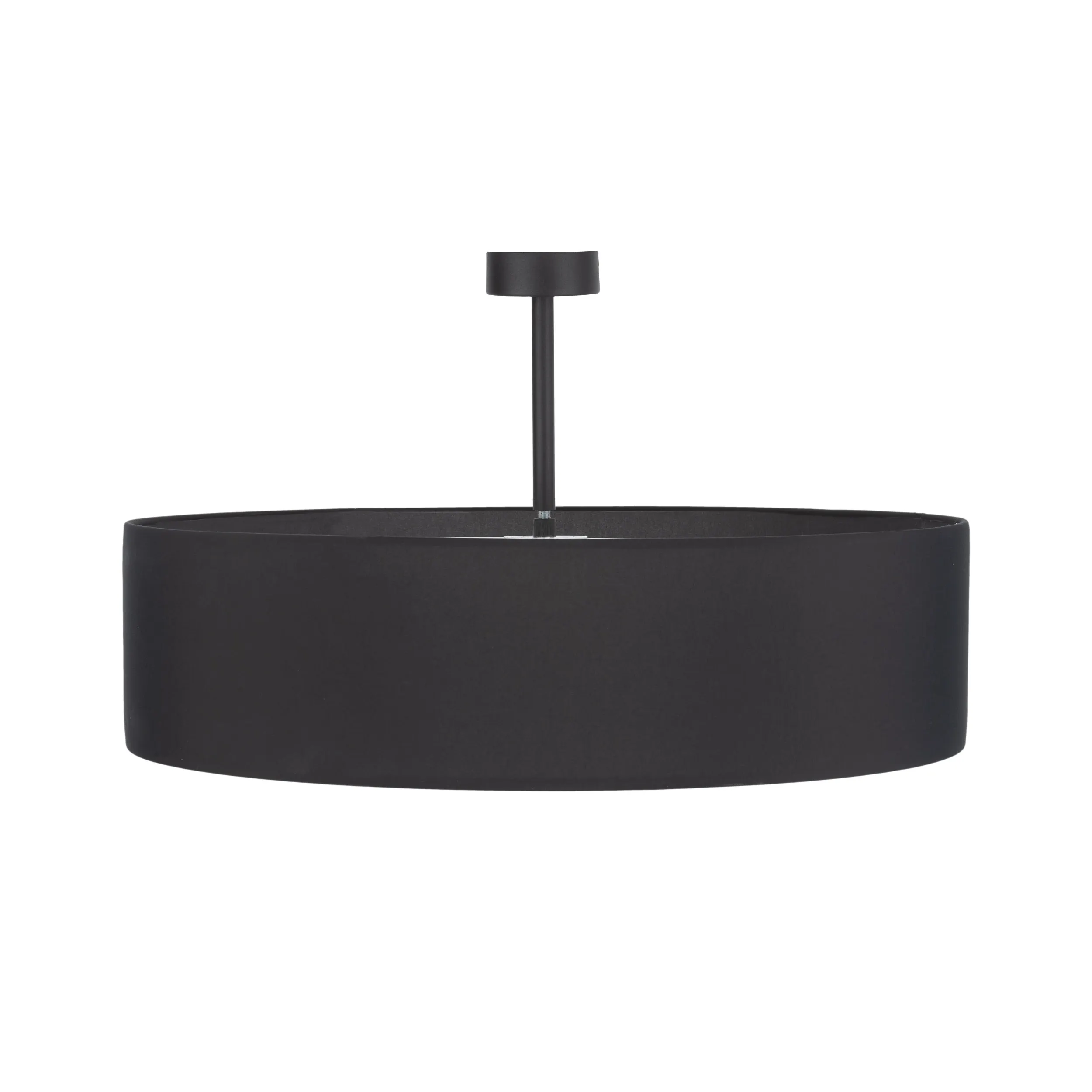 Lampa sufitowa RONDO czarna na podstawie z białym kloszem okrągła 60x35cm - TK_4245