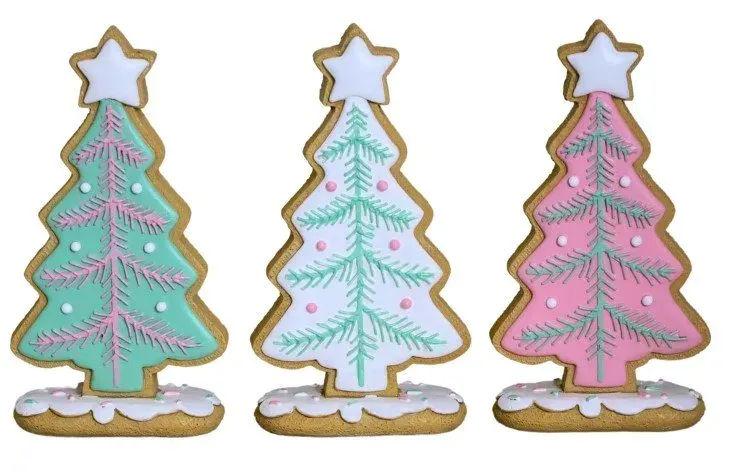 Dekoracja CHOINKA PIERNIKOWA 3 sztuki pastelowe Dekoracja CHOINKA PIERNIKOWA 3 sztuki pastelowe