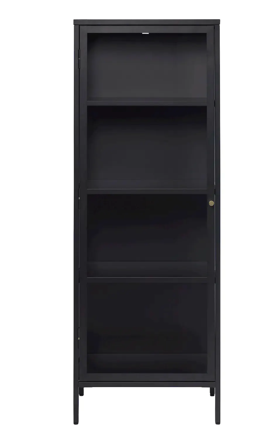 Witryna 1-drzwiowa CARMEL z przeszklonymi drzwiami i bokami 58 cm  - czarna