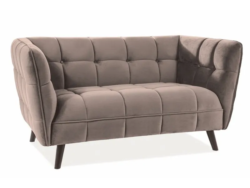 Sofa CASTELLO 2 VELVET beżowy bluvel 28/wenge