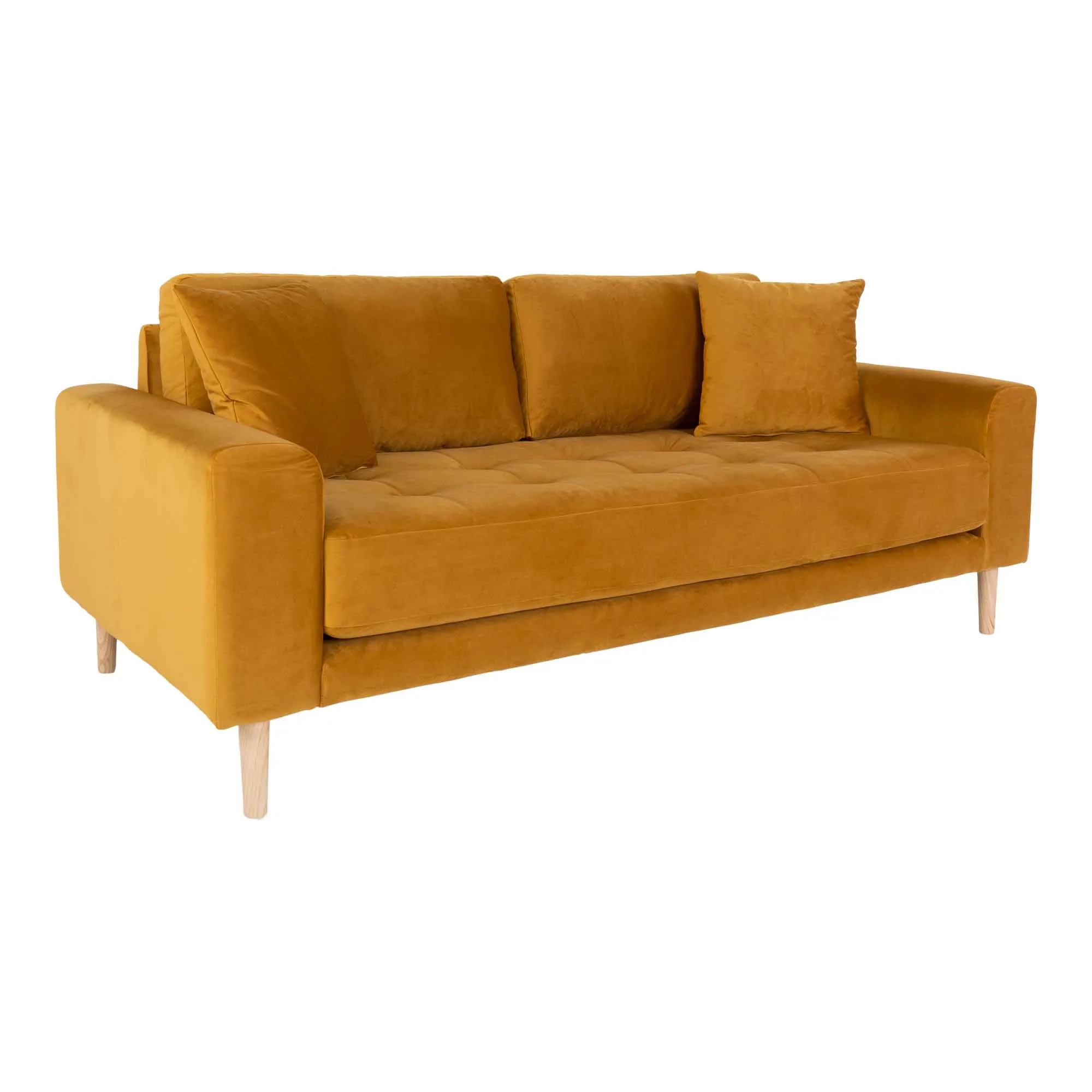 Sofa wypoczynkowa LIDO 2,5-osobowa 180 cm - musztardowy, naturalny