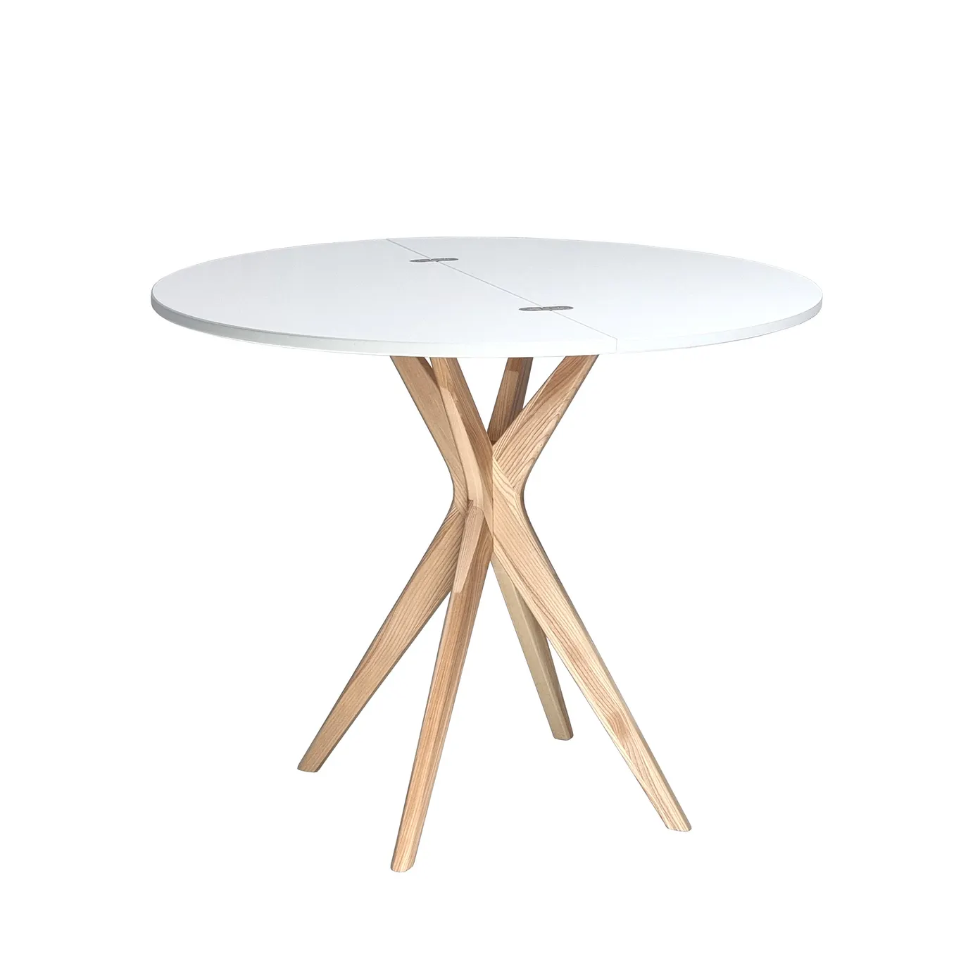 Stół półokrągły rozkładany JUBI śr. 90cm jasnoszary — zdjęcie 3