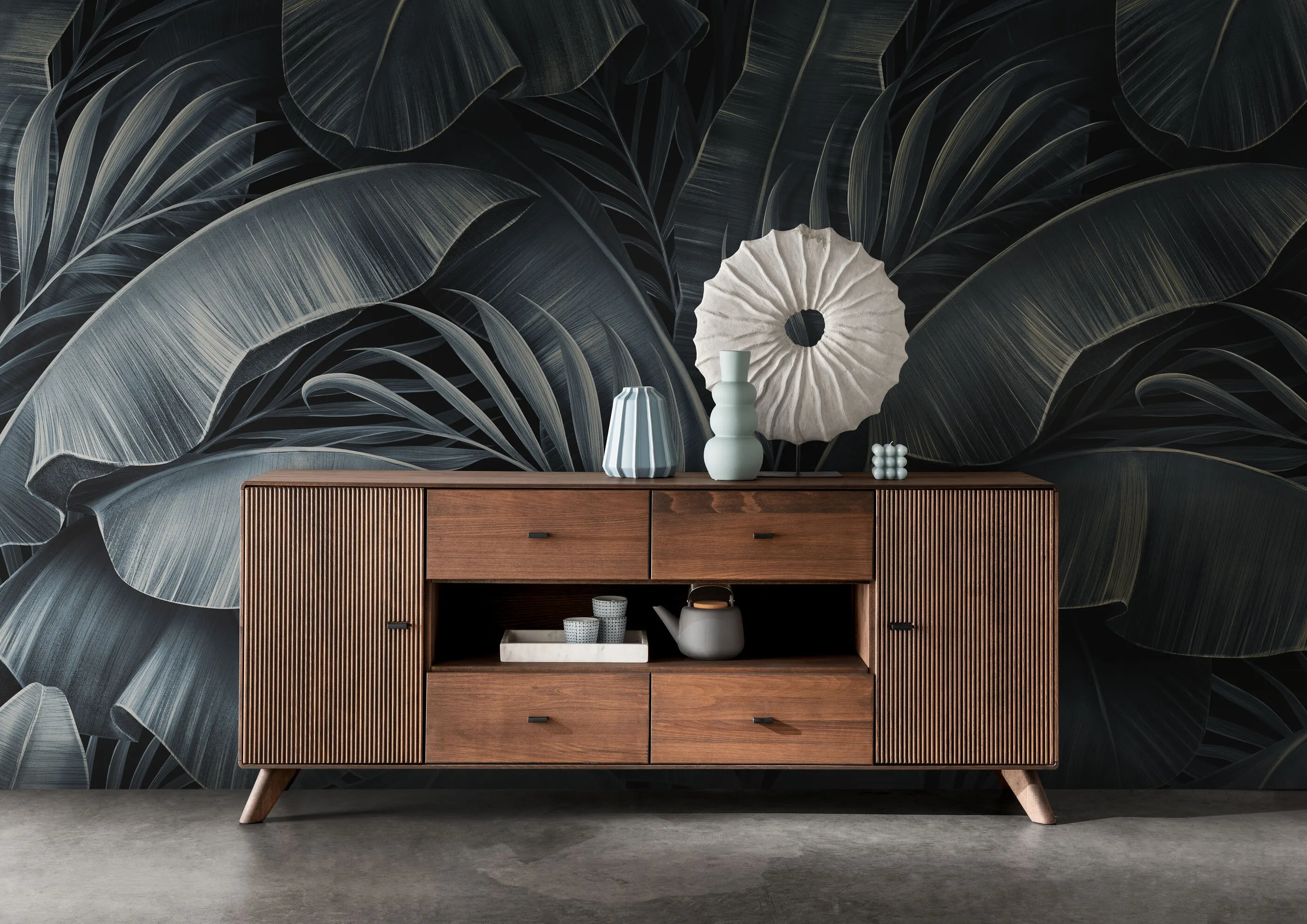 Komoda 2-drzwiowa z szufladami BLISS 180 cm drewniana bukowa - GK_103624060102