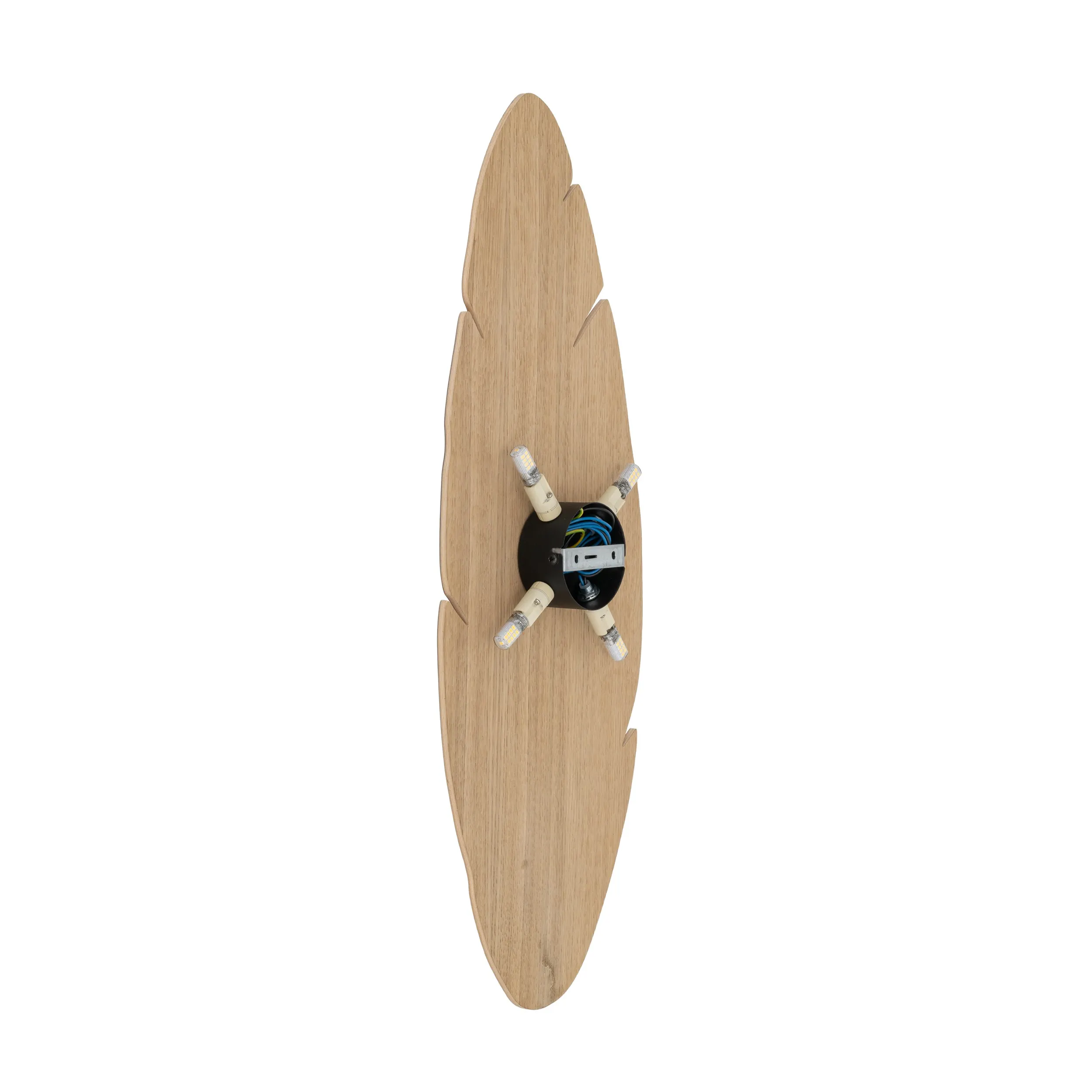 Kinkiet HOJA drewniany ciemna sosna w kształcie liścia 69x24x5cm - TK_5565